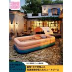 家庭用 自動充気式プール オーニング付き ビニールプール エアー 電動充気型 ボート 肉厚PVC 水泳 プール 3層 おしゃれ ファミリープール