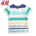 H&amp;M エイチアンドエム マルチボーダー 半袖 Tシャツ No.1 5-6Y 7-8Y【新品】ブランド 春夏 キッズ 120cm 130cm 5-6歳 7-8歳