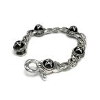 Yahoo! Yahoo!ショッピング(ヤフー ショッピング)シルバーアクセサリー シルバー925 スターリングシルバー ブレスレット 星 スター ラグジャリー ブラック 全長21.5cm 内周18cm