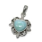 Yahoo! Yahoo!ショッピング(ヤフー ショッピング)希少天然石ラリマー ネックレス ペンダント シルバー925 ハート レディース 新品未使用 本物 ギフト 限定 ラッピング無料 送料無料 ポイント消化