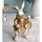 ショッピングアリス ワンダーランド ラビットクロック 不思議の国のアリス 置物 アンティーク調 アンティーク風 ウサギ ラビット 輸入雑貨 フレンチカントリー 洋風 ヨーロピアン デ