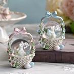 ラビット ミニスノードーム オブジェ うさぎ ウサギ 置物 (1496)  可愛い シャビーシック 姫系 フレンチテイスト かわいい 可愛い置物 イースター