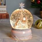 クリスマス スノードーム LED 可愛い リキッド USB 電池 ホワイト スノータウン 置物 雪 店舗装飾 クリスマス装飾 ギフト レトロ ヴィンテージ風 クリスマスギフ