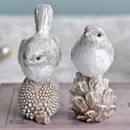 バードオブジェ ２個セット 小鳥 置