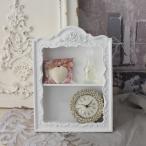 ショッピング薔薇 ウォールラック シェルフ 壁掛け ラック ディスプレイ 小物入れ ミニシェルフ ホワイト 白 薔薇 ローズ アンティーク調 (77161) フレンチテイスト ロココ調 プリ