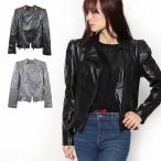 ライダース ジャケット ダブルライダース ダブル衿 スリム 合皮 フェイクレザー アウター レディース セール　20220818s