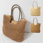 ストローバッグ かごバッグ トートバッグ A4 大きい 肩掛け バッグ 鞄 レディース