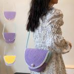 ショルダーバッグ ストローバッグ ミニ 小さい 肩掛け 斜めがけ 無地 パール バッグ 鞄 レディース