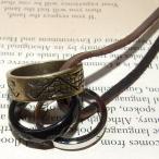 ネックレス メンズ 天然石 オニキス 本革 レザー リング 指輪