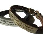 ブレスレット メンズ 人気 アンティーク加工 メンズブレスレット レザー風 ゴールド色 シルバー色 ブラック ブラウン アクセサリー