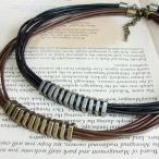 ネックレス メンズ チョーカー メンズネックレス レザー ブラウン/ブラック チョーカーネックレス