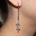 イヤリング ペア売り/2個入り レディース クロス 十字架 ノンホールピアス ロング 痛くない 揺れる 人気 アクセサリー ラインストーン