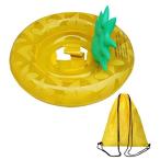 浮き輪 子供用 パイナップル型 足入れ 水遊び パインフロート キッズ ベビー用 海水浴 プール 収納袋付き