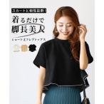 Tシャツ トップス カットソー 半袖 レディース 夏 30代 40代 50代 半袖カットソー Tシャツ  きれいめ 涼しい ショート丈【S240826】