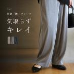 パンツ ボトムス ワイド ロング プリーツ  軽い  細見え ストライプ カジュアル ウエストゴム ポケット 体型カバー