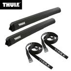 Thule(スーリー) サーフパッド ナローL TH844 76cm幅 (スクエアバー用)+ストラップ TH523 400cm 耐荷重300kg / 車外 ルーフキャリア ボード 積載 固定 運搬