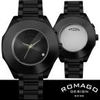 Yahoo! Yahoo!ショッピング(ヤフー ショッピング)腕時計 メンズ レディース ブランド 1年保証 正規 ROMAGO ロマゴ HARMONY ミラー文字盤 マット ブラック ビッグフェイス 腕時計 BOX 保証書付