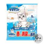 ケース　国産　デオサンド　香り消臭紙砂　ナチュラルソープの香り　5L × 6袋　猫砂　ネコ砂　香りで消臭する紙砂　紙タイプ　紙砂　消臭　ユニ・チャーム