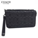 コーチ アウトレット メンズ 長財布 財布 COACH ダブル ジップ トラベル オーガナイザー シグネチャー 67637 ブラック 新品
