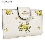 COACH コーチ 花柄 財布 二つ折り財布 ミディアム ウォレット フローラル プリント CAP00 チョーク アウトレット 限定 新作 新品
