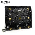 ショッピングcoach COACH コーチ レディース 財布 二つ折り財布 シルバー スナップ ウォレット リベット レザー CCL78 ブラック アウトレット 新作 新品