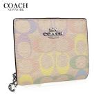 COACH コーチ レディース 財布 二つ折り財布 スナップ ウォレット レインボー シグネチャー CDD11 サンドマルチ 新作 新品