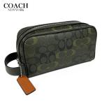 COACH Coach мужской клатч ручная сумочка маленький путешествие signature утка принт CFF05 зеленый новый продукт новый товар 