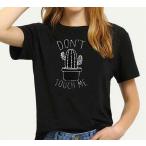 Yahoo! Yahoo!ショッピング(ヤフー ショッピング)Ｍサイズのサボテン柄Ｔシャツ（女性用）色は黒