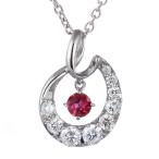 ネックレス レディース 天然石 ルビー ネックレス 7月 誕生石 オーダー