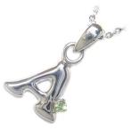 Yahoo! Yahoo!ショッピング(ヤフー ショッピング)ネックレス レディース 天然石 イニシャル A イニシャル 8月誕生石ペリドットペンダント ネックレス CanCam掲載 オーダー