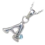 Yahoo! Yahoo!ショッピング(ヤフー ショッピング)ネックレス レディース 天然石 イニシャル A イニシャル 11月誕生石ブルートパーズペンダント ネックレス CanCam掲載 オーダー