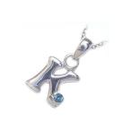 Yahoo! Yahoo!ショッピング(ヤフー ショッピング)ネックレス レディース 天然石 イニシャル K イニシャル 11月誕生石ブルートパーズペンダント ネックレス CanCam掲載 オーダー