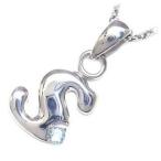 Yahoo! Yahoo!ショッピング(ヤフー ショッピング)ネックレス レディース 天然石 イニシャル S イニシャル 3月誕生石アクアマリンペンダント ネックレス CanCam掲載 オーダー