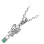 猫5月誕生石シルバーエメラルドペンダントネックレスオーダー