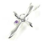 Yahoo! Yahoo!ショッピング(ヤフー ショッピング)ネックレス レディース 天然石 2月誕生石 アメジストペンダント ネックレス クロス プレゼント オーダー