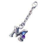 Yahoo! Yahoo!ショッピング(ヤフー ショッピング)M イニシャル 2月誕生石 アメジストチャームトップ ホルダーCanCam掲載 オーダー