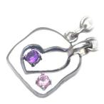 Yahoo! Yahoo!ショッピング(ヤフー ショッピング)2月 10月誕生石シルバー アメジスト ピンクトルマリンペアチャーム オーダー