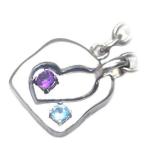 Yahoo! Yahoo!ショッピング(ヤフー ショッピング)2月 11月誕生石 シルバー アメジスト ブルートパーズペアチャーム オーダー