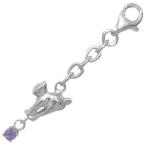 Yahoo! Yahoo!ショッピング(ヤフー ショッピング)猫 2月誕生石シルバー アメジストチャームトップホルダー オーダー