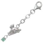 Yahoo! Yahoo!ショッピング(ヤフー ショッピング)猫 5月誕生石シルバー エメラルドチャームトップホルダー オーダー