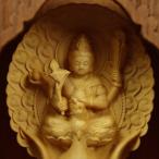 木彫り 仏像 孔雀明王 フィギュア 摩利支天像 置物 仏教美術