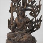 木彫り 仏像 不動明王 フィギュア 不動明王像 座像 仏教美術 置物 木彫 仏像
