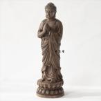木彫り 仏像 阿弥陀如来 お釈迦様 合掌 仏陀 ブッダ 立像 阿弥陀如来像 置物 仏様 仏教美術 フィギュア 木彫 仏像 493