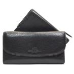 COACH コーチ 長財布 三つ折り ぺブルド レザー チェックブック ウォレット ブラック F52715 ファクトリー品