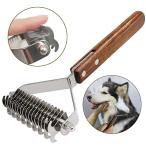 AIDIYA 犬 毛玉取り 猫 コーム ペットコーム 毛玉&ムダ毛取りコーム ステンレス ペット用品 抜け毛 厚い髪結び除