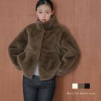 スタンドネック フェイクファー ショート丈 コート アウター クリップ式 留め具  【lsoaw25-1788】【即納：1-5営業日】【送料無料】宅込