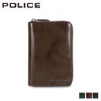 POLICE ポリス 二つ折り財布 メンズ ラウンドファスナー 本革 SPAZZOLA MIDDLE WALLET ネイビー ダーク ブラウン グリーン PA-70502