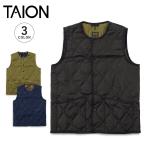 タイオン TAION インナーダウン ベスト アウター メンズ レディース ミリタリー クルーネックボタン キルティング 防水 004B2ML-1