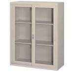 A4対応 スチール書庫 キャビネット スチール収納 スチール棚 書類棚 本棚 書棚 ガラス引違書庫 鍵付き W88×D40×H111cm 国産 送料別 車上渡し FJG40-G11