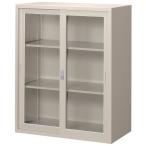 深型 A4対応 スチール書庫 キャビネット スチール収納 スチール棚 書類棚 本棚 書棚 ガラス扉 鍵付き W88×D51.5×H111cm 国産 送料別 車上渡し FJG52-G11